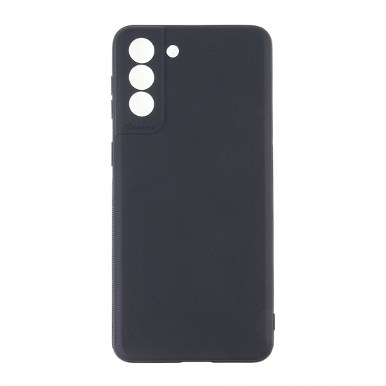 Чехол для Samsung Galaxy S21 Plus черный силиконовый с защитой камеры, арт.012424