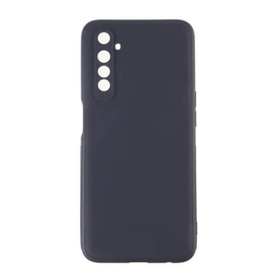 Чехол для Realme 6 черный силиконовый с защитой камеры, арт.012424