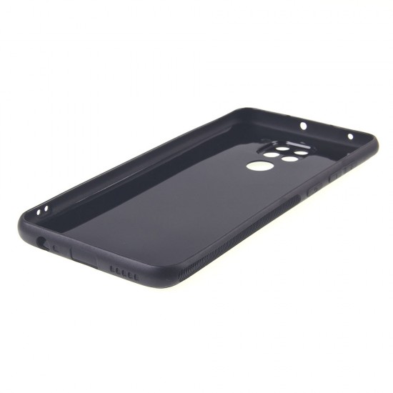 Чехол для Xiaomi Redmi Note 9 черный силиконовый с защитой камеры, арт.012424