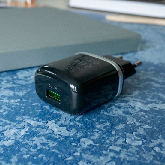 Сетевой адаптер на USB Borofone BA36A, QC3.0, 18W, 3А, арт.012367