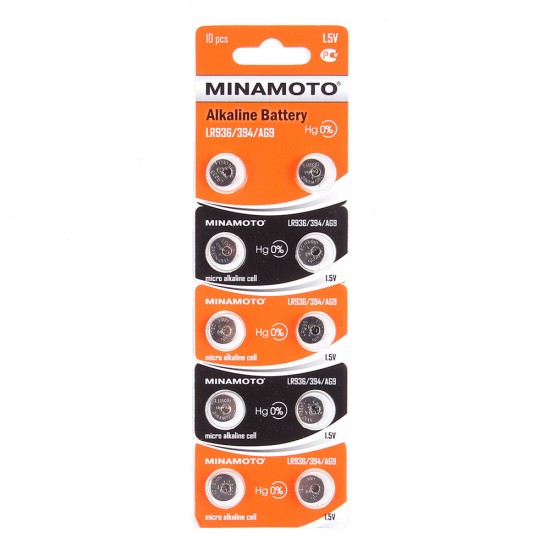 Батарейки MINAMOTO AG9 (LR936)  BL10, арт.012049