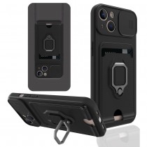Чехол на iPhone 14 Plus с защитой камеры, магнитным держателем и подставкой, арт.013036