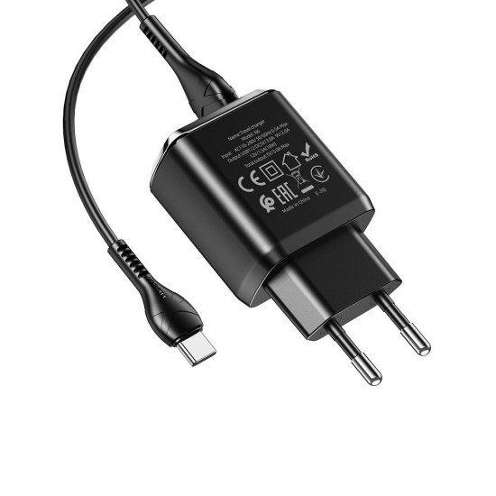 Сетевое зарядное устройство Hoco N6 QC3.0 с кабелем Type-C, арт.012712