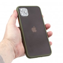 Матовый чехол ТПУ с цветными бортиками для iPhone 11 Pro Max, арт 011417