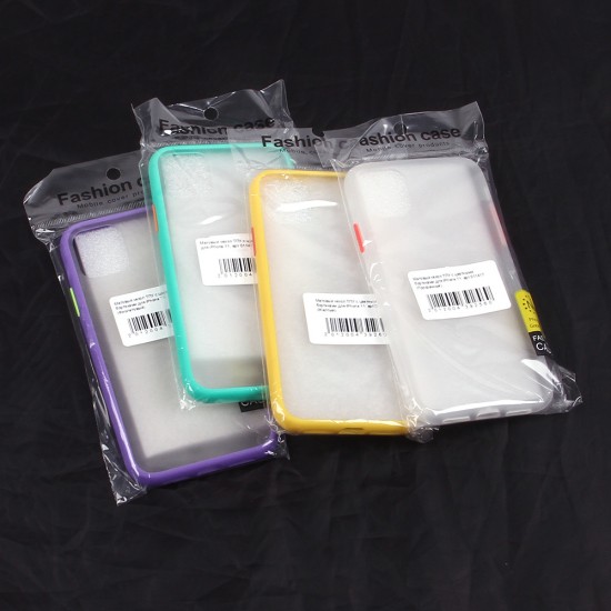 Матовый чехол ТПУ с цветными бортиками для iPhone 11, арт 011417