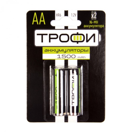 Аккумулятор AA Трофи HR6-2BL 1500mAh, арт.004558