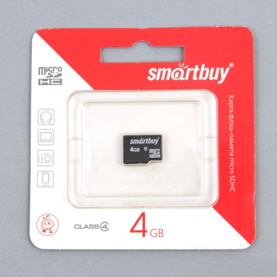 MICRO SD 4Gb Smart Buy Class 4 без адаптера SD