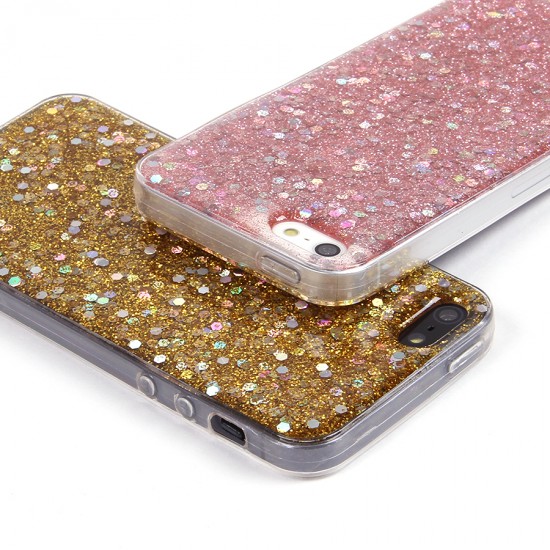 Чехол ТПУ с блестками для iPhone 5/5S, арт.011056