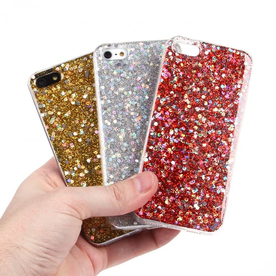 Чехол ТПУ с блестками для iPhone 5/5S, арт.011056