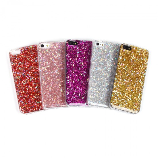 Чехол ТПУ с блестками для iPhone 5/5S, арт.011056