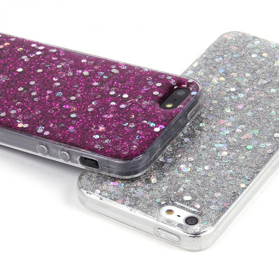 Чехол ТПУ с блестками для iPhone 5/5S, арт.011056