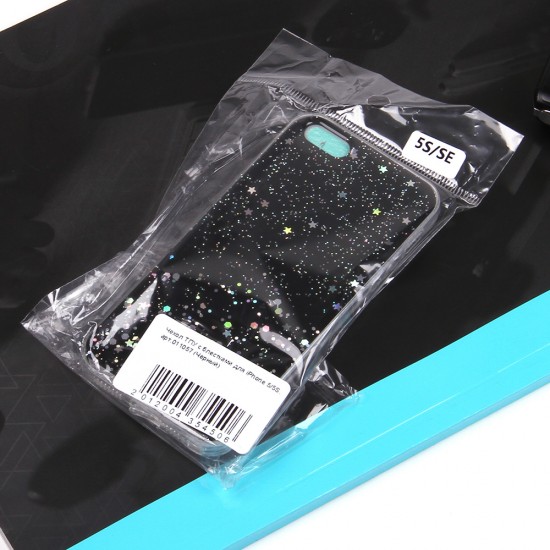 Чехол ТПУ с блестками для iPhone 5/5S, арт.011057
