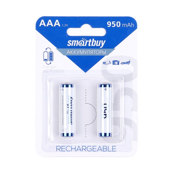 Аккумулятор AAA SmartBuy R03 NiMh 950mAh (блистер 2 шт), арт.010304