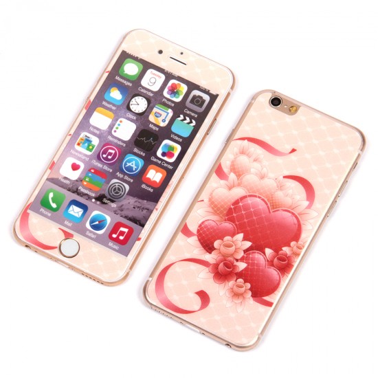 Декоративное защитное стекло 2 в 1 для iPhone 6/6S, арт.009070