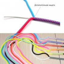 Спиральный шнур + зажим для наушников и проводов, арт.009826