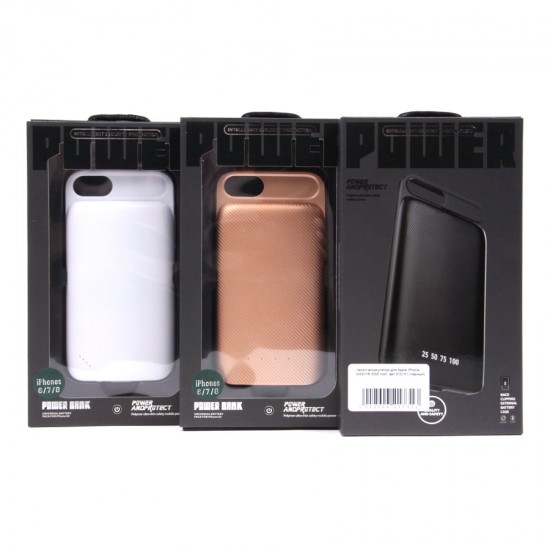 Чехол-аккумулятор с силиконовым бампером для Apple iPhone 6/6S/7/8 3000 mAh, арт.010151