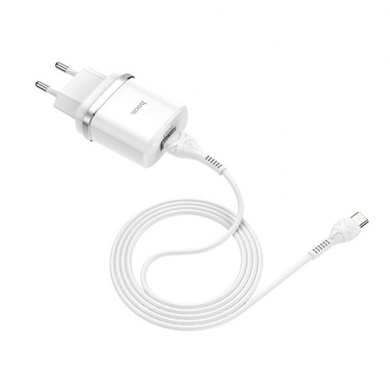 Сетевое зарядное устройство HOCO C12Q Smart, QC 3.0 кабель Type-C, арт.012994