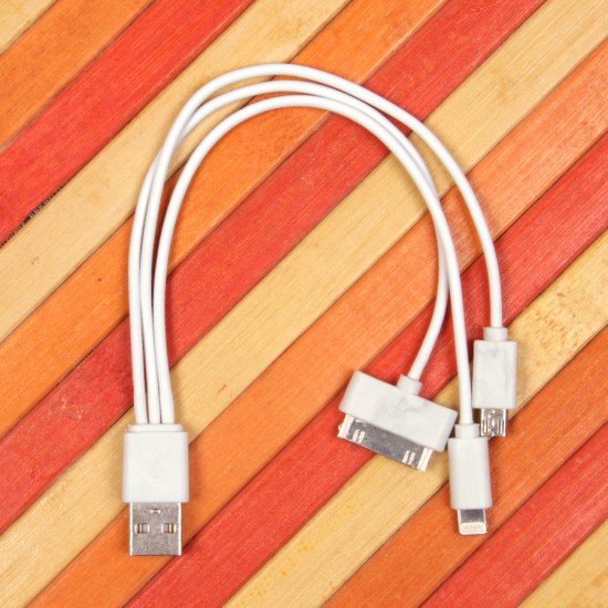 USB дата кабель 3 в 1 для Apple iPhone/micro USB, арт.009485