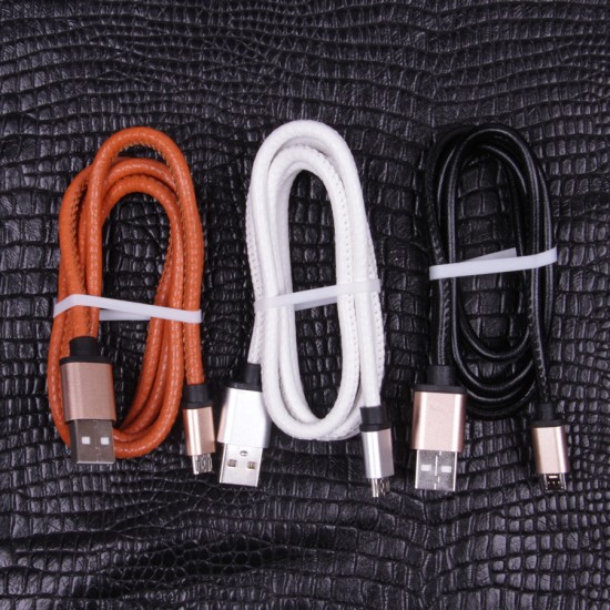 USB дата кабель кожаный для Samsung Galaxy series/micro USB, арт.009284