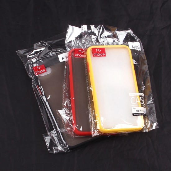 Матовый чехол ТПУ с цветными бортиками для iPhone 6/6S, арт 011417