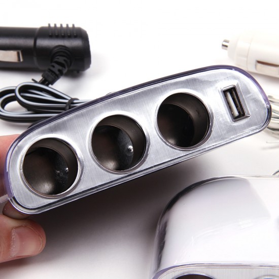 Тройник прикуривателя с USB разъемом WF-0016, арт.010068-1